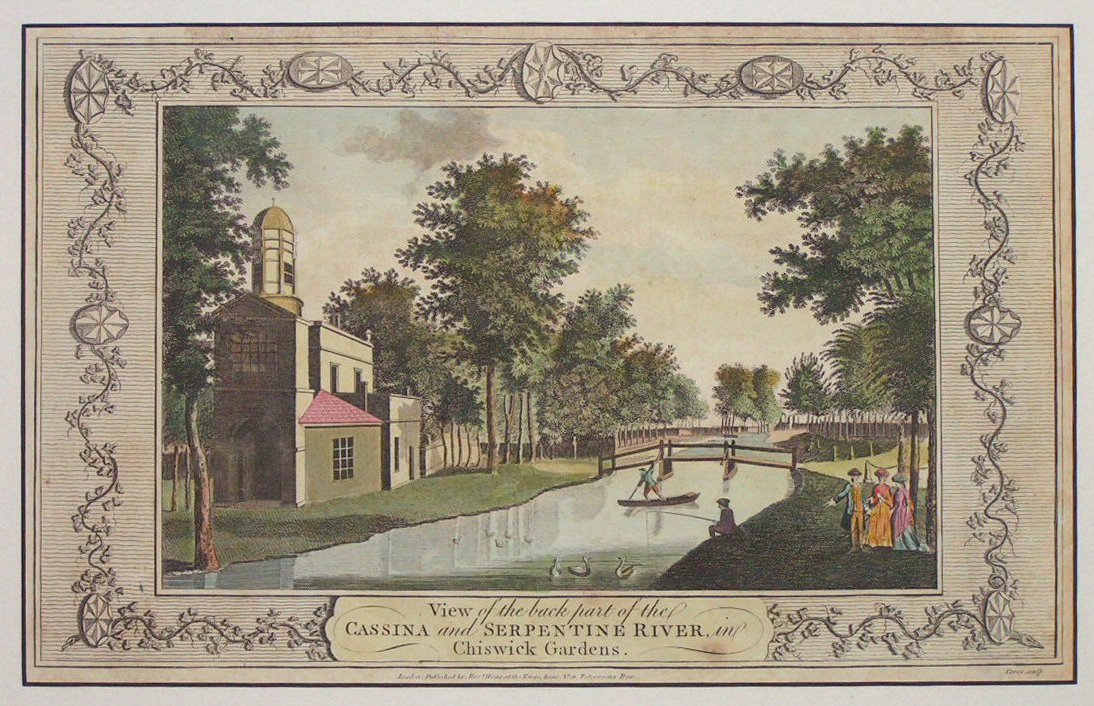 Print - View of the back part of the Cassina and Serpentine River in Chiswick Gardens - 